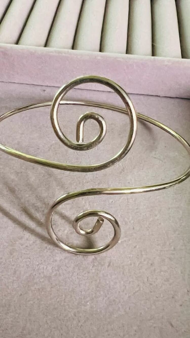 Silver Spiral Upper Arm Cuff Bracelet